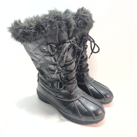 DreamPairs WarmThinsulate Waterproof Lace Up Snow Boot Faux Fur Trim Women's 7 - Picture 1 of 9